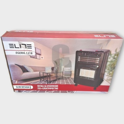 Печка за отопление 2в1 газ + електричество ELITE EGERH-1218